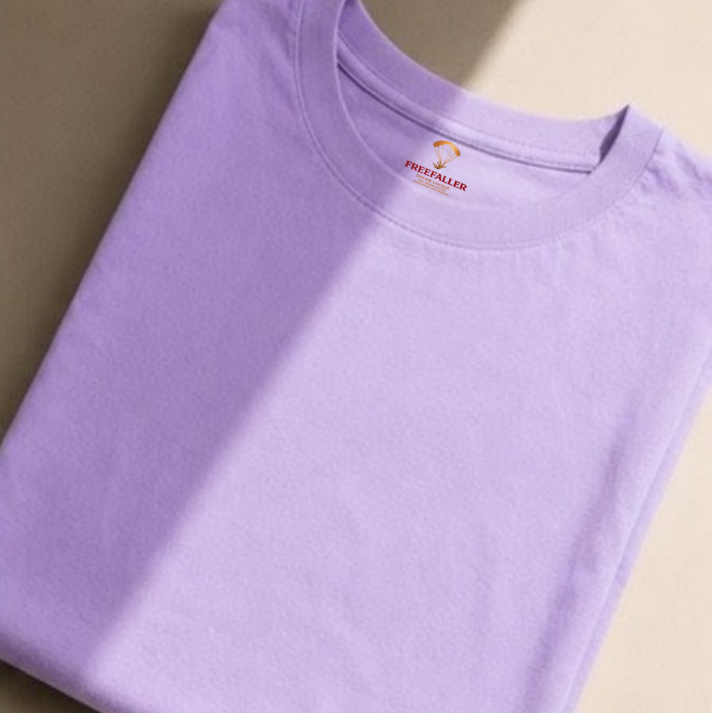 Lavender Solid Regular Fit T-Shirt for Women | 100% Organic Cotton