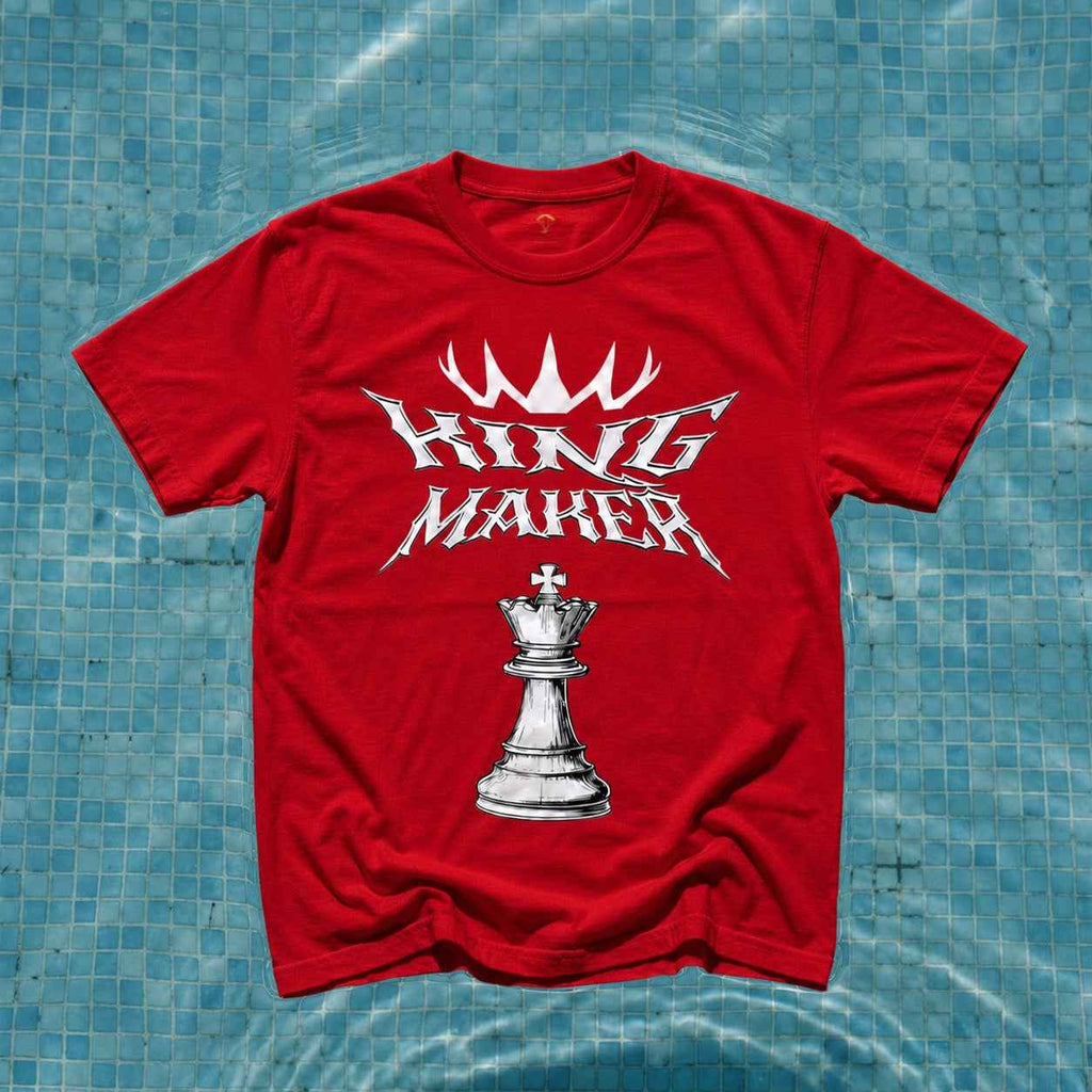 King Maker Red Graphic Regular Fit T-Shirt for Men