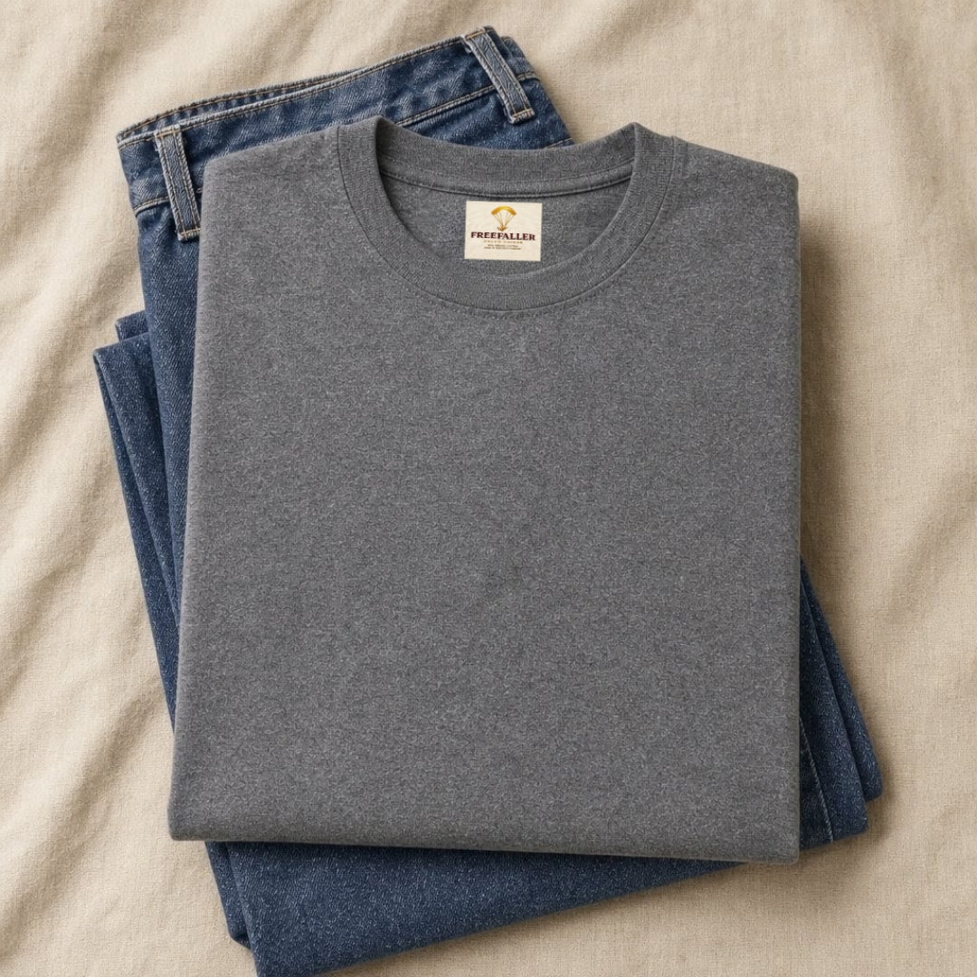 Charcoal Grey Regular Fit T-Shirt for Men