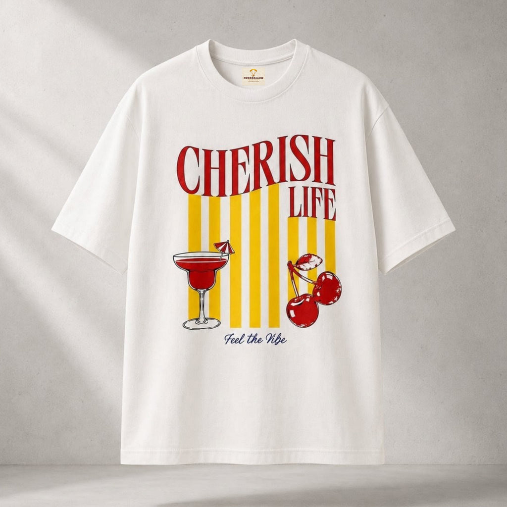 Cherish Life White Relaxed Fit Graphic T-Shirt for Women