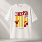 Cherish Life White Relaxed Fit Graphic T-Shirt for Women