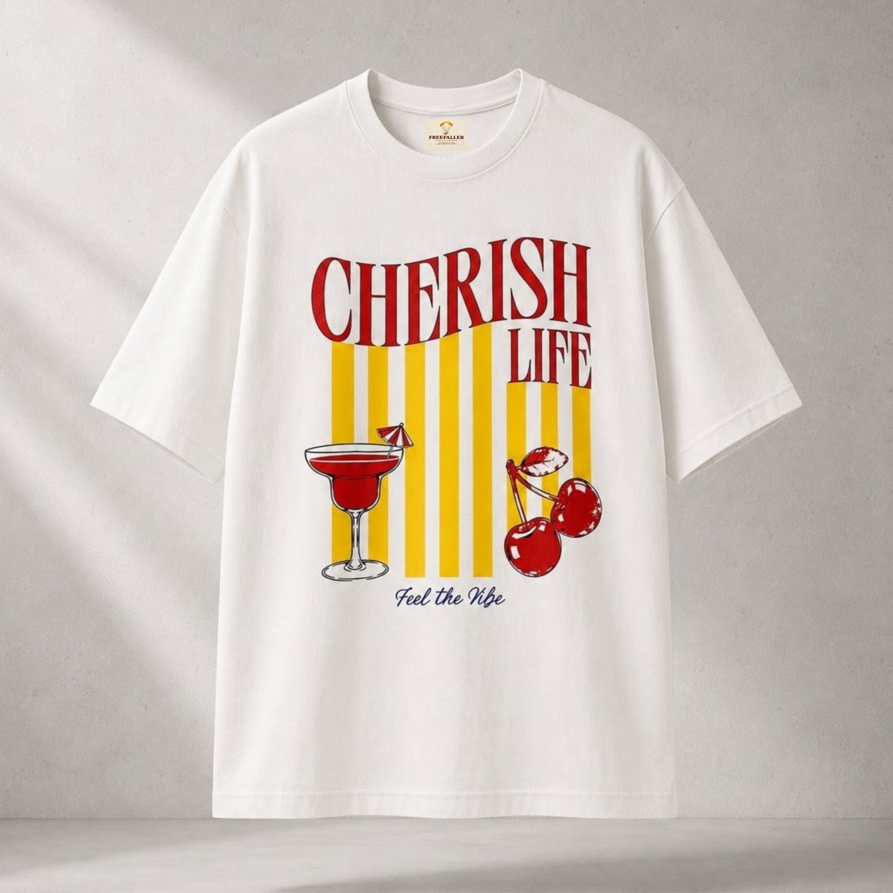 Cherish Life White Relaxed Fit Graphic T-Shirt for Women