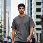Charcoal Grey Regular Fit T-Shirt for Men