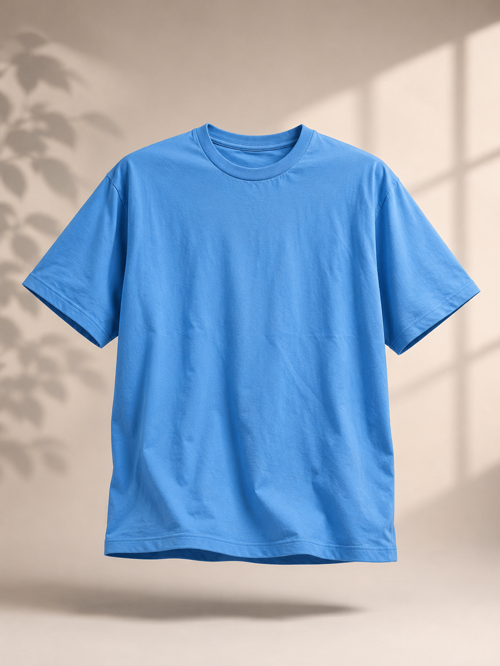 Blue Solid Regular Fit T-Shirt for Men | 100% Organic Cotton