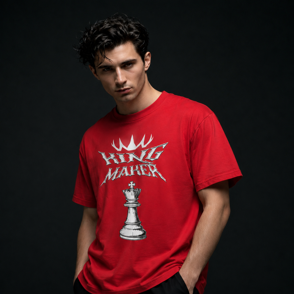 King Maker Red Graphic Regular Fit T-Shirt for Men - FREEFALLER