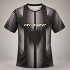 BLAZE Men's Black & Grey Jacquard Slim Dry Fit T-Shirt | EVOLVE by FREEFALLER