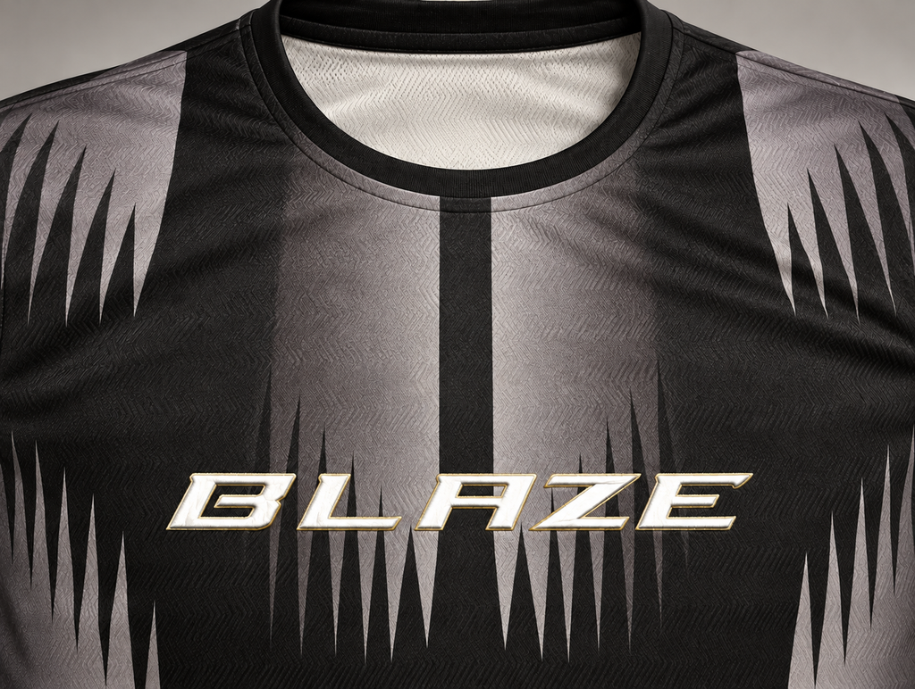 BLAZE Men's Black & Grey Jacquard Slim Dry Fit T-Shirt | EVOLVE by FREEFALLER