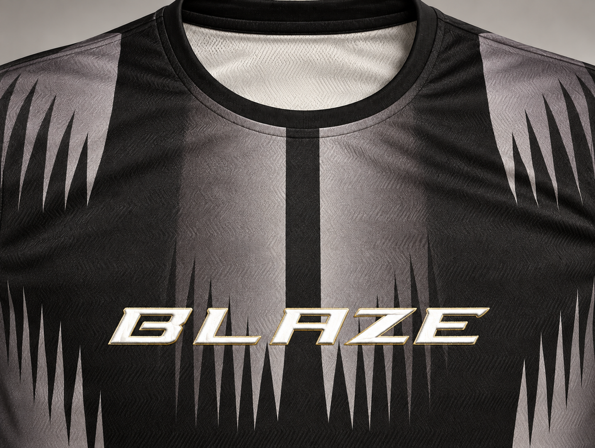 BLAZE Men's Black & Grey Jacquard Slim Dry Fit T-Shirt | EVOLVE by FREEFALLER