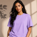 Lavender Solid Regular Fit T-Shirt for Women | 100% Organic Cotton