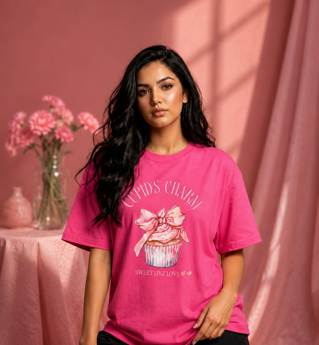 Cupid's Charm Pink Regular Fit T-Shirt