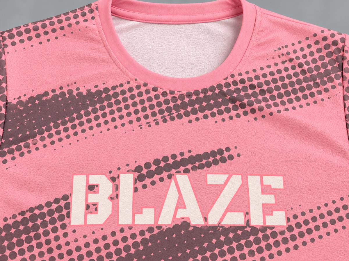 BLAZE Women's Pink & Grey Ombre Jacquard Slim Dry Fit T-Shirt | EVOLVE by FREEFALLER