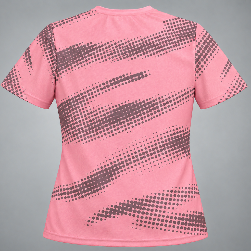 BLAZE Women's Pink & Grey Ombre Jacquard Slim Dry Fit T-Shirt | EVOLVE by FREEFALLER