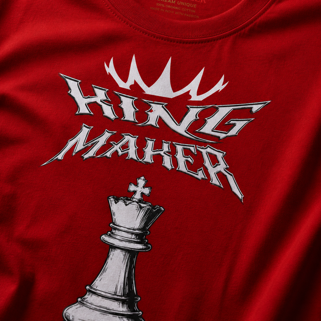King Maker Red Graphic Regular Fit T-Shirt for Men
