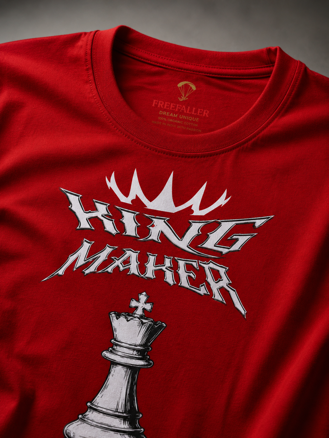 King Maker Red Graphic Regular Fit T-Shirt for Men