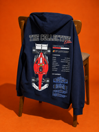 F1 Inspired - FF MOTOZEN Navy Blue Men's Oversized Graphic Hoodie | FREEFALLER