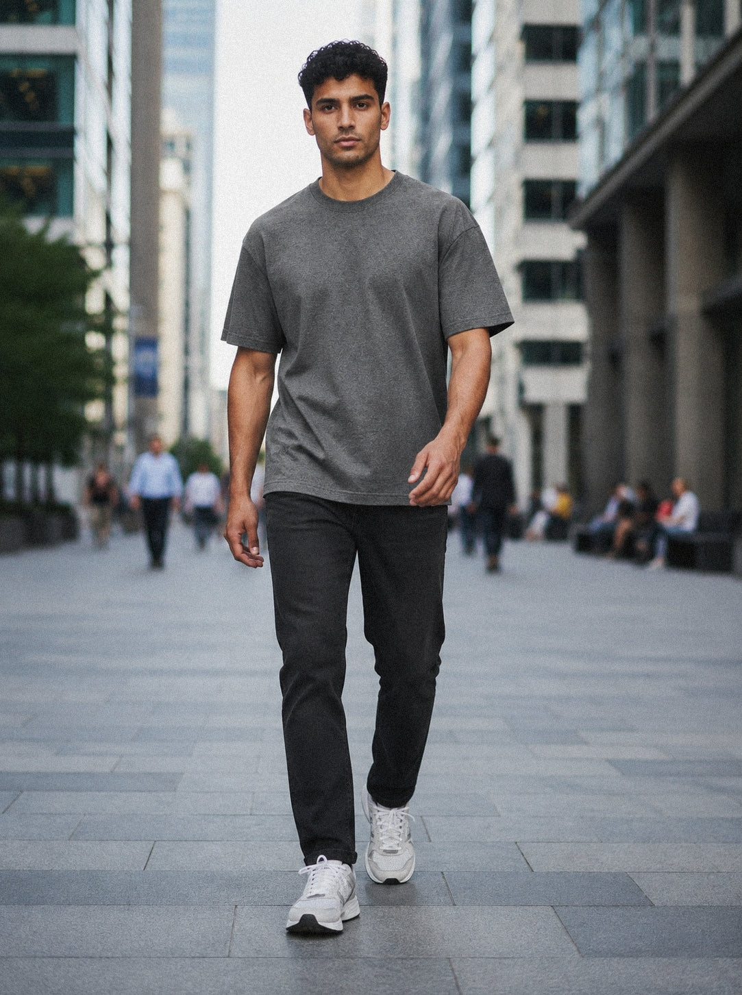 Charcoal Grey Regular Fit T-Shirt for Men