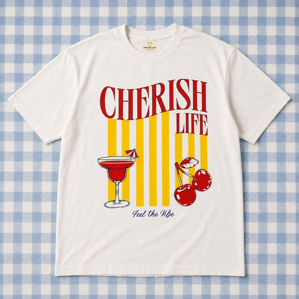 Cherish Life White Relaxed Fit Graphic T-Shirt for Women