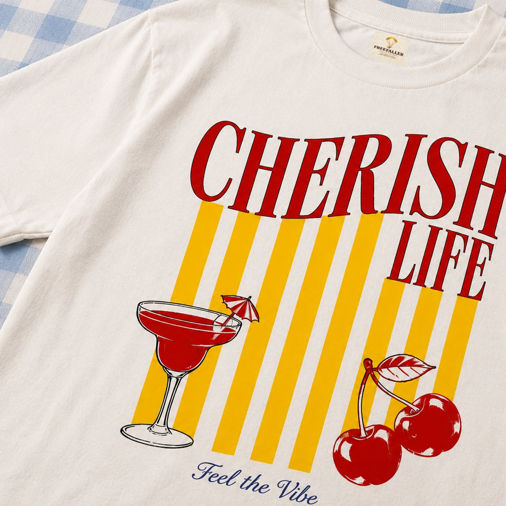 Cherish Life White Relaxed Fit Graphic T-Shirt for Women