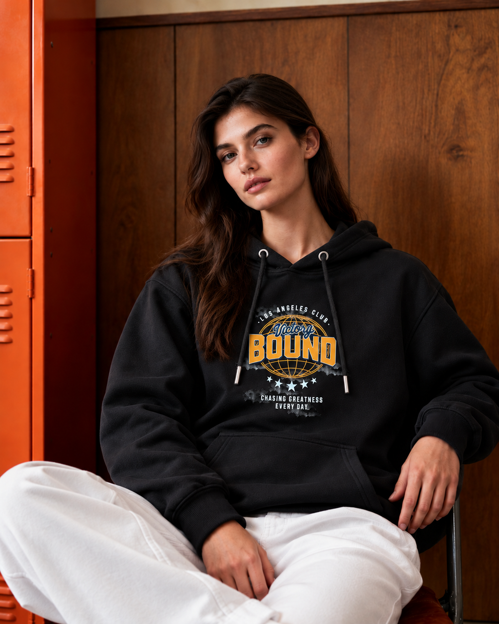 Los Angeles Victory Bound Unisex Oversized Graphic Hoodie – Black (Copy)