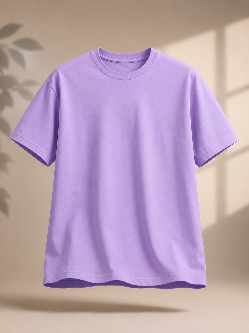 Lavender Solid Regular Fit T-Shirt for Women | 100% Organic Cotton
