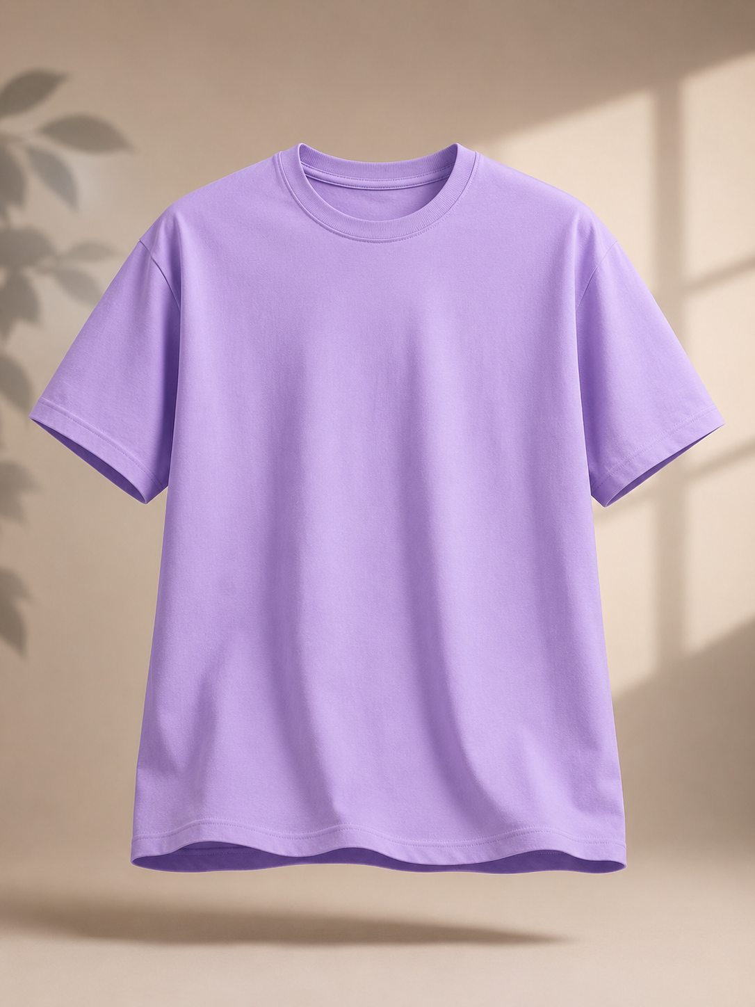 Lavender Solid Regular Fit T-Shirt for Women | 100% Organic Cotton