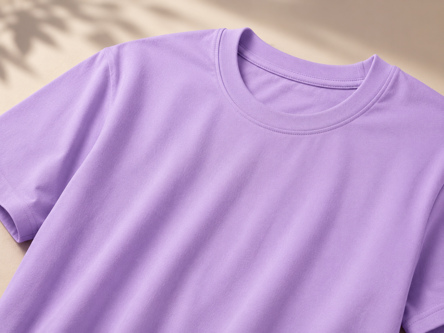Lavender Solid Regular Fit T-Shirt for Women | 100% Organic Cotton