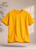 Cool Yellow Solid Regular Fit T-Shirt for Men | 100% Organic Cotton