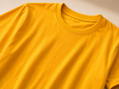 Cool Yellow Solid Regular Fit T-Shirt for Men | 100% Organic Cotton