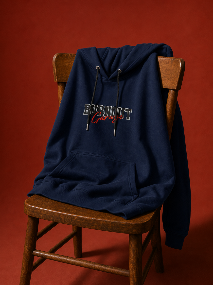 F1 Inspired - FF MOTOZEN Navy Blue Men's Oversized Graphic Hoodie | FREEFALLER