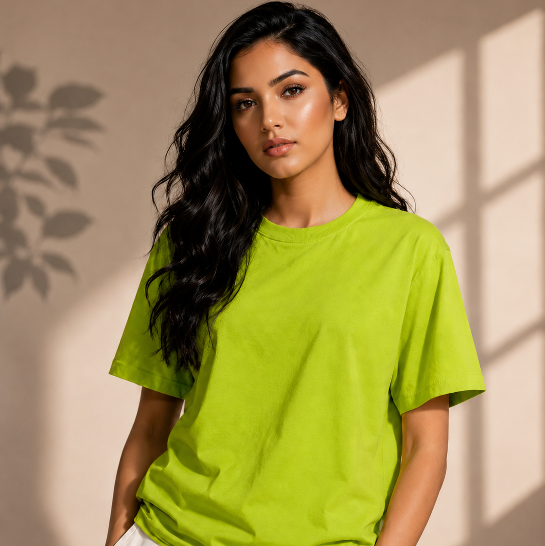 Mint Green Solid Regular Fit T-Shirt for Women | 100% Organic Cotton