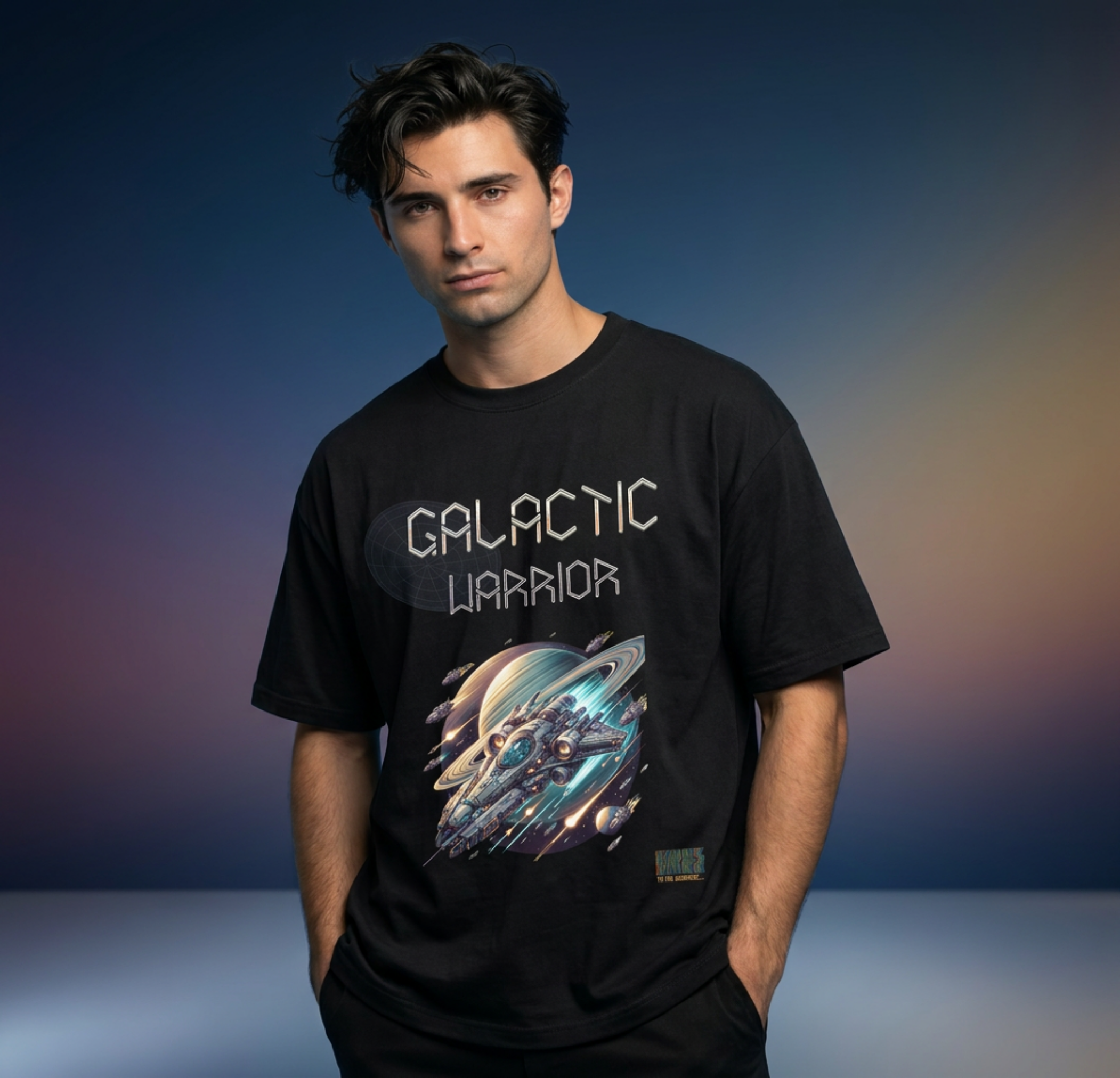Galactic Warrior Graphic T-Shirt for Men