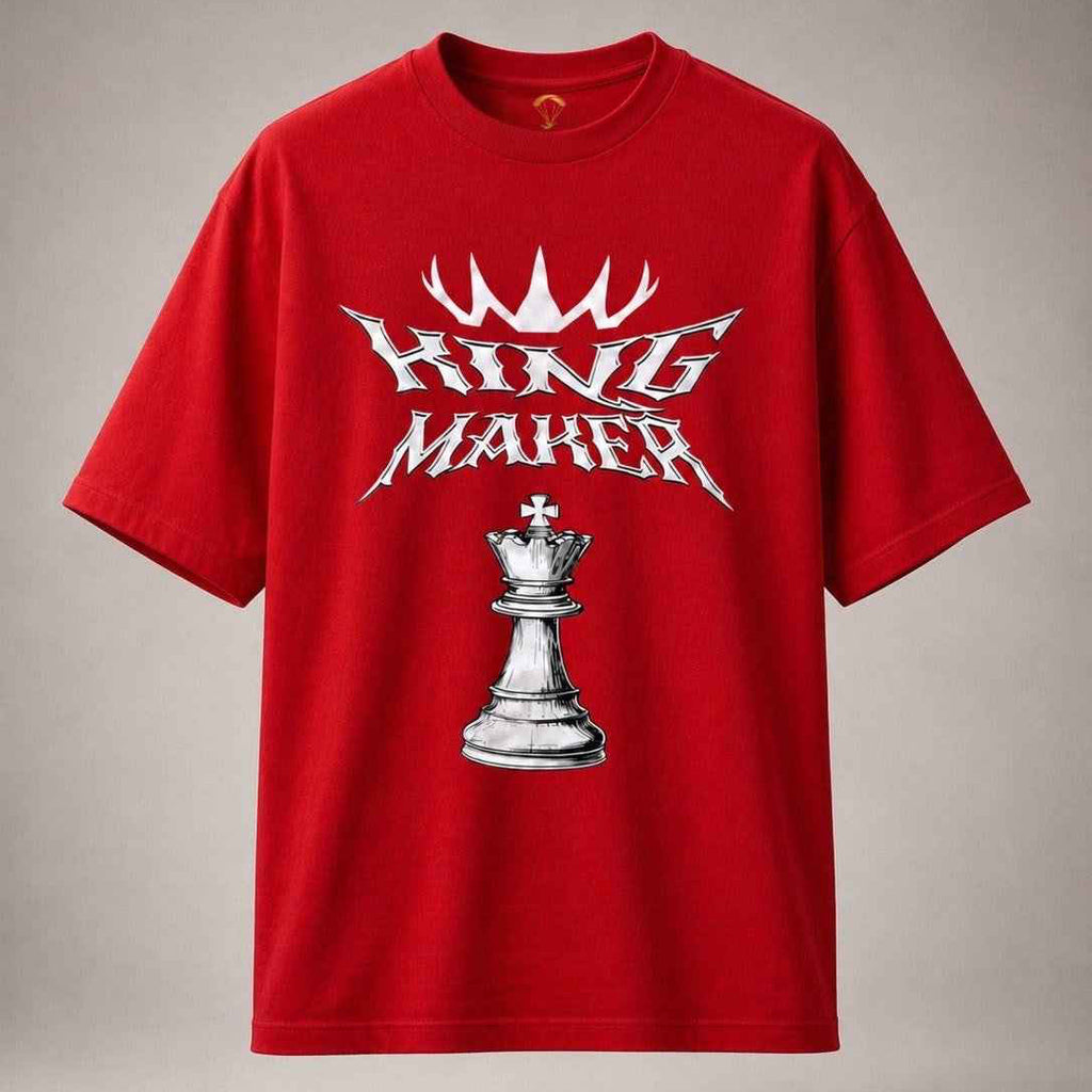 King Maker Red Graphic Regular Fit T-Shirt for Men