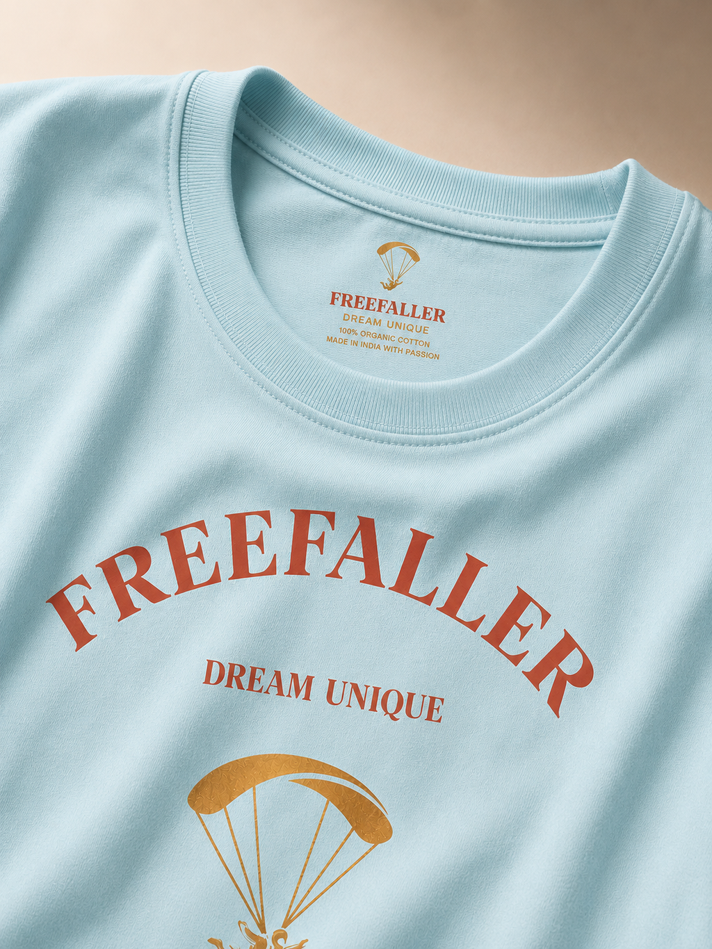 FREEFALLER Signature Logo T-Shirt - Men | Ice Blue | 100% Organic Cotton