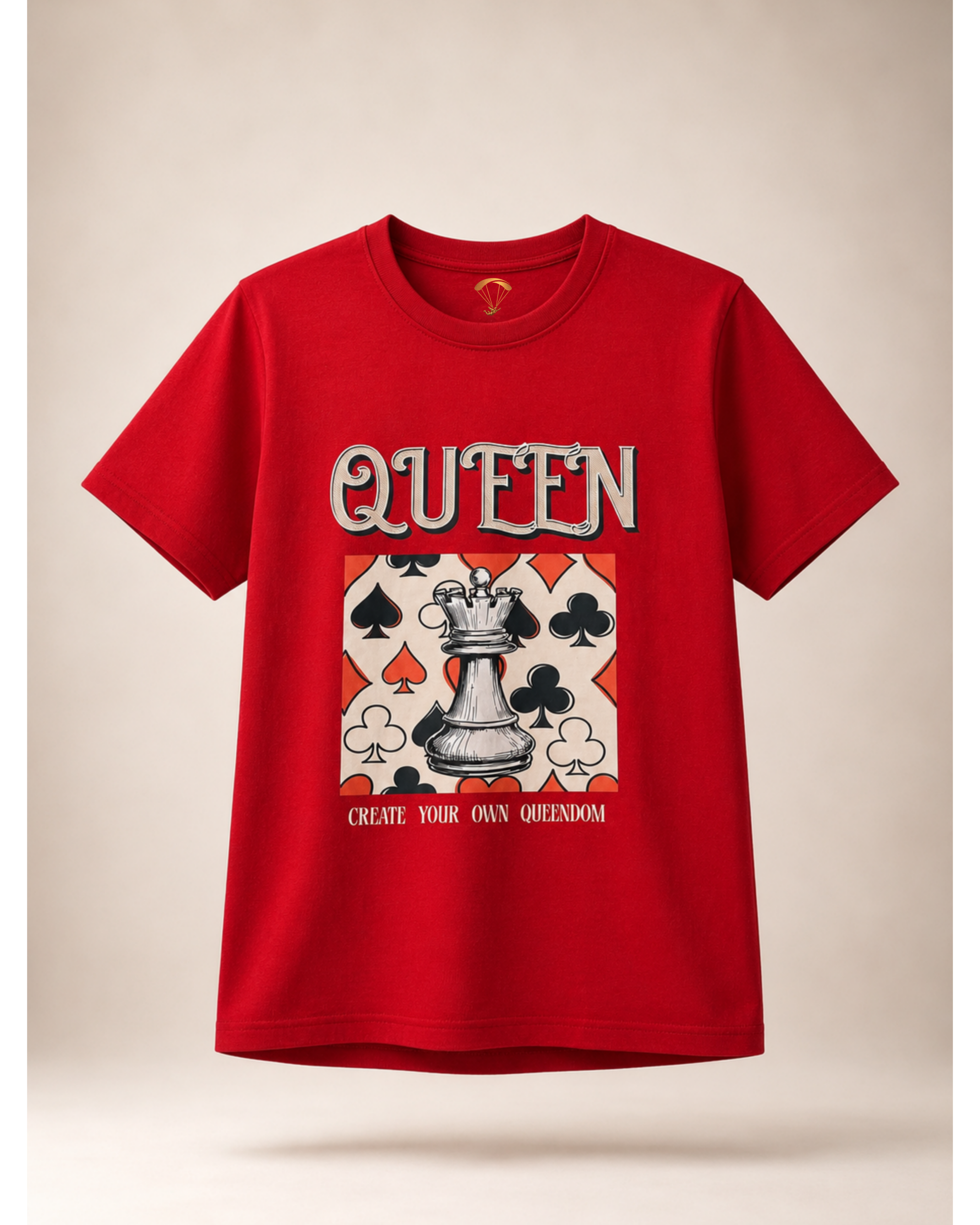 Queen Red Graphic Regular Fit T-Shirt for Women